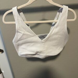 Aerie White Sports Bra with Soft Stretch Fabric